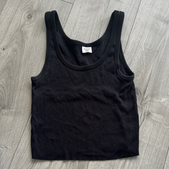 Sunday Best Tops - Sunday Best Black Ribbed Tank